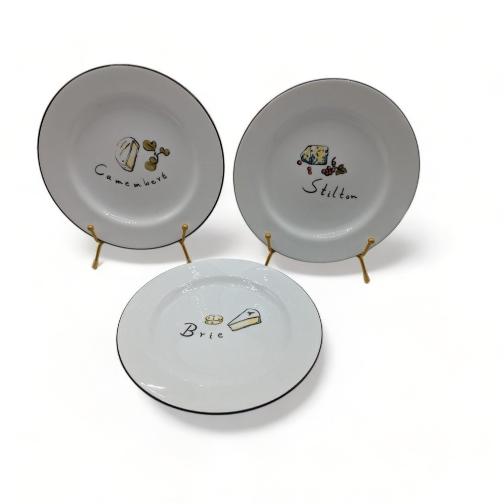 Pottery Barn Cheese Appetizer Salad Cocktail Plates set of 3 charcuterie